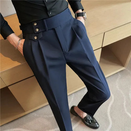 Men Spring Autumn High-Quality Business Suit Trousers